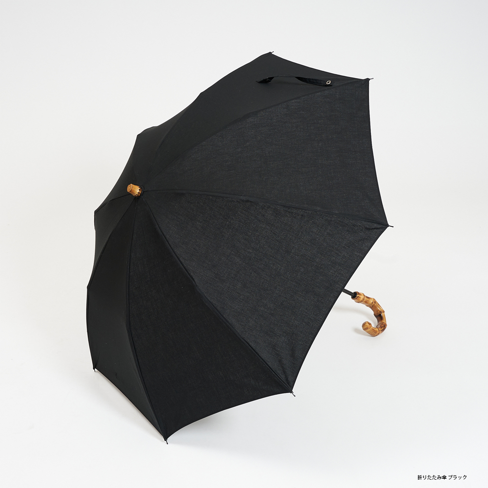 CINQ サンク の折りたたみ傘（晴雨兼用傘、日傘、雨傘） ブラック 