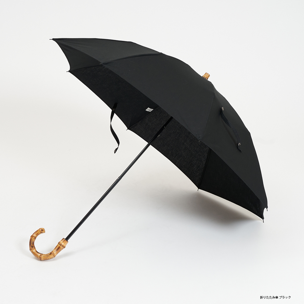 CINQ サンク の折りたたみ傘（晴雨兼用傘、日傘、雨傘） ブラック グレー アイボリーの通販